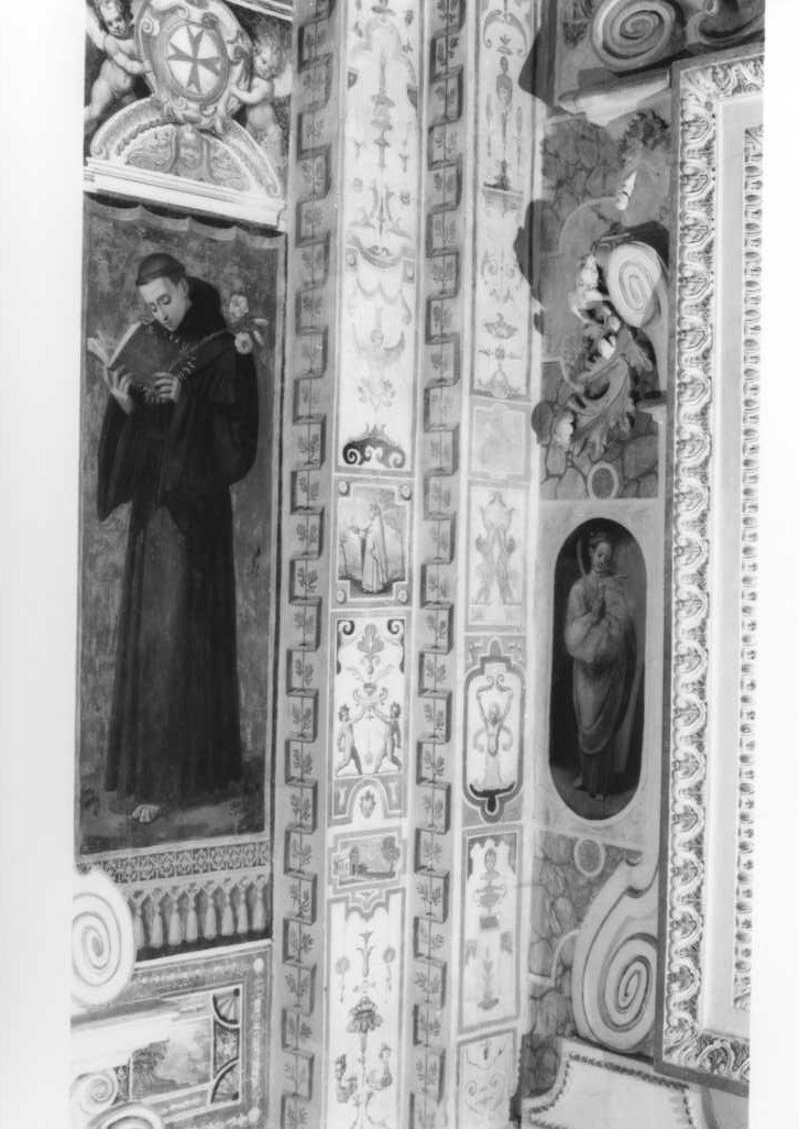 grottesche con figure e paesaggi (decorazione pittorica, complesso decorativo) di Conti Cesare (fine sec. XVI)