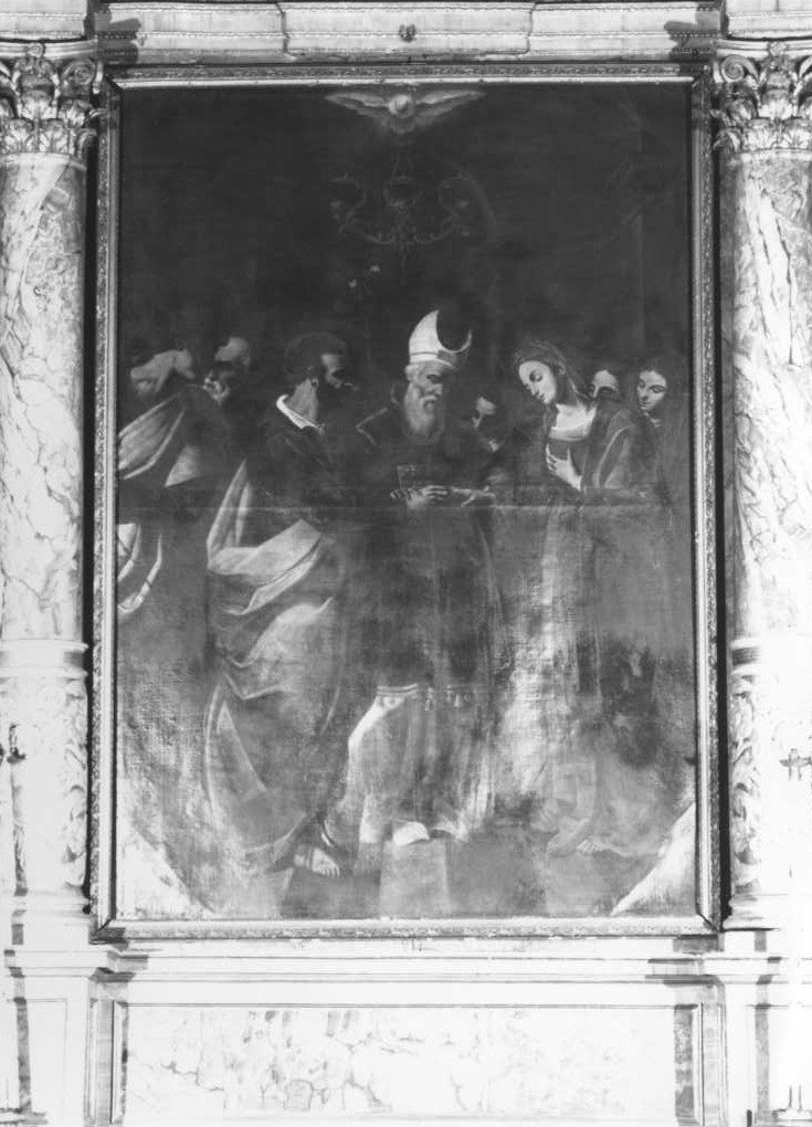 Sposalizio di Giuseppe con Maria (dipinto) di Lazzarelli Giulio (sec. XVII)