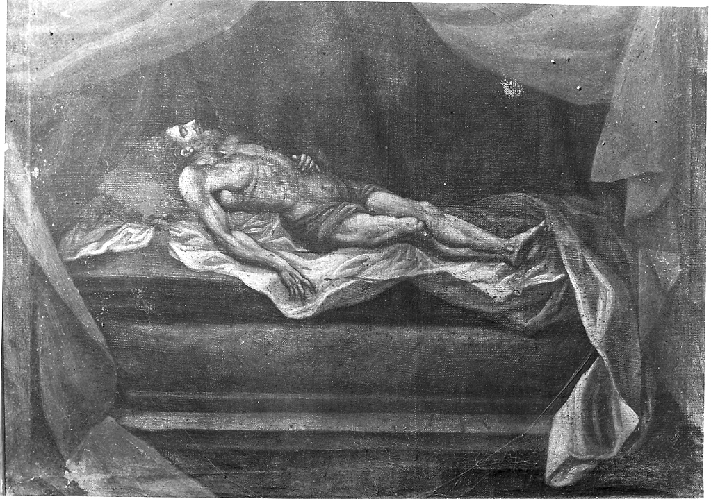 stazione XIV: Gesù deposto nel sepolcro (Via Crucis, elemento d'insieme) - ambito marchigiano (fine/inizio secc. XVIII/ XIX)