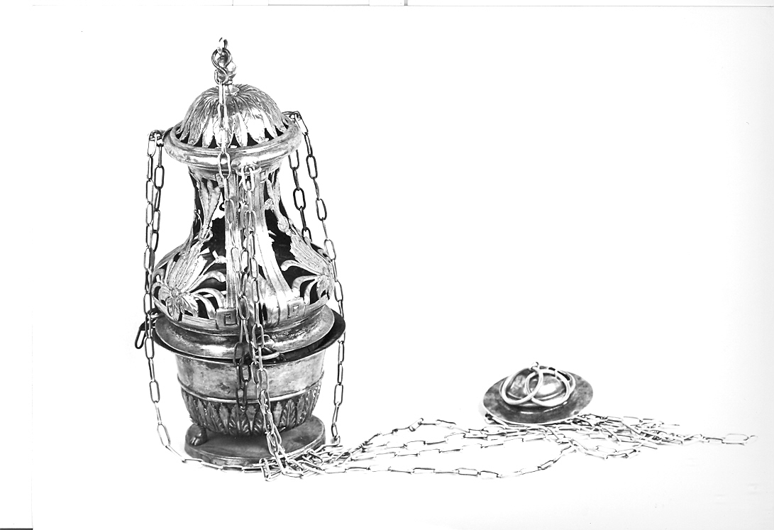 turibolo - a vaso fiammeggiante - bottega romana (metà sec. XIX)