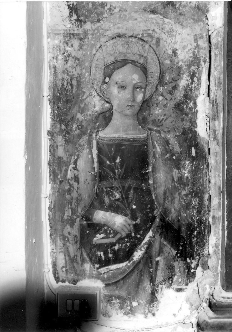 San Caterina da Siena (dipinto, frammento) - ambito marchigiano (metà sec. XV)
