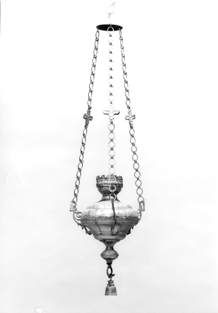 lampada pensile, serie - bottega marchigiana (fine/inizio secc. XIX/ XX)