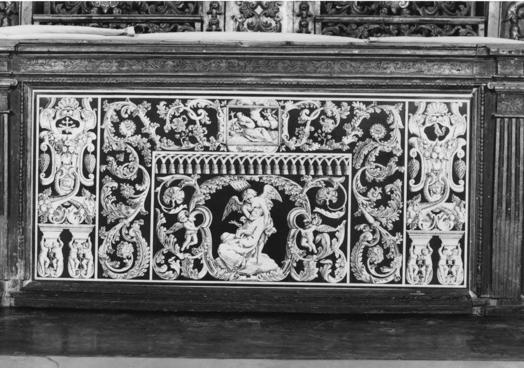 estasi di San Francesco e decorazioni floreali (paliotto) di P. Silvestro da Bologna (sec. XVIII)