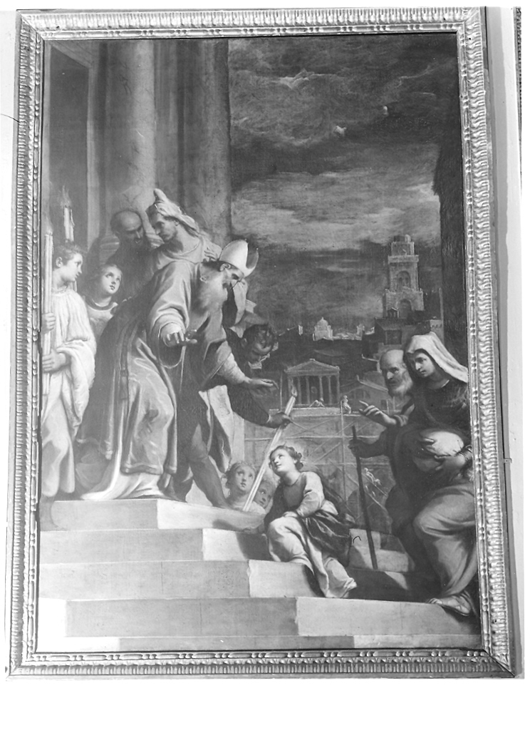 presentazione di Maria Vergine al tempio (dipinto) di Ridolfi Claudio (attribuito) (primo quarto sec. XVII)