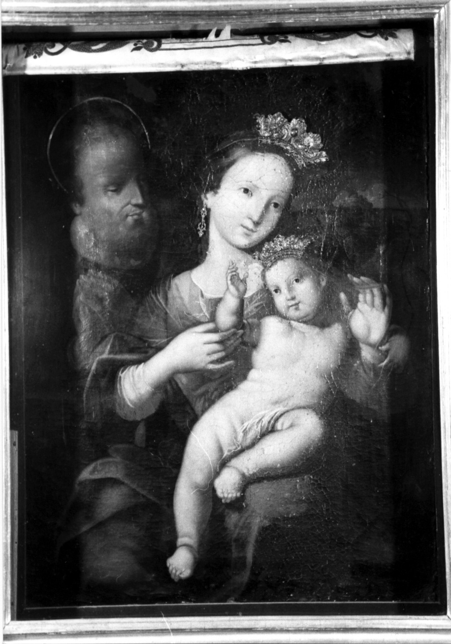 Madonna del Patrocinio, Sacra Famiglia (dipinto, elemento d'insieme) di Lazzarini Giovanni Andrea (metà sec. XVIII)