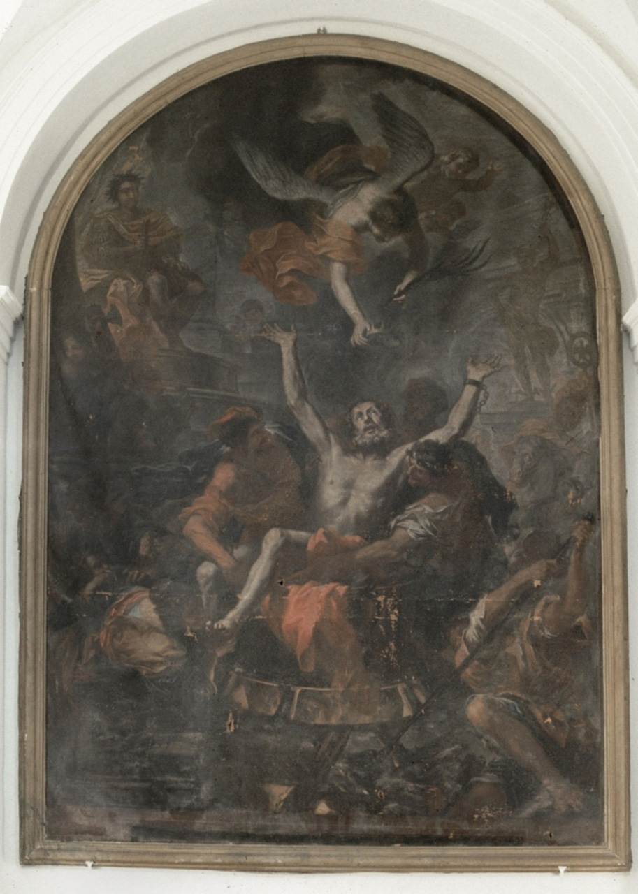 San Giovanni Evangelista immerso nell'olio bollente (dipinto) di Oddi Giuseppe (sec. XVIII)