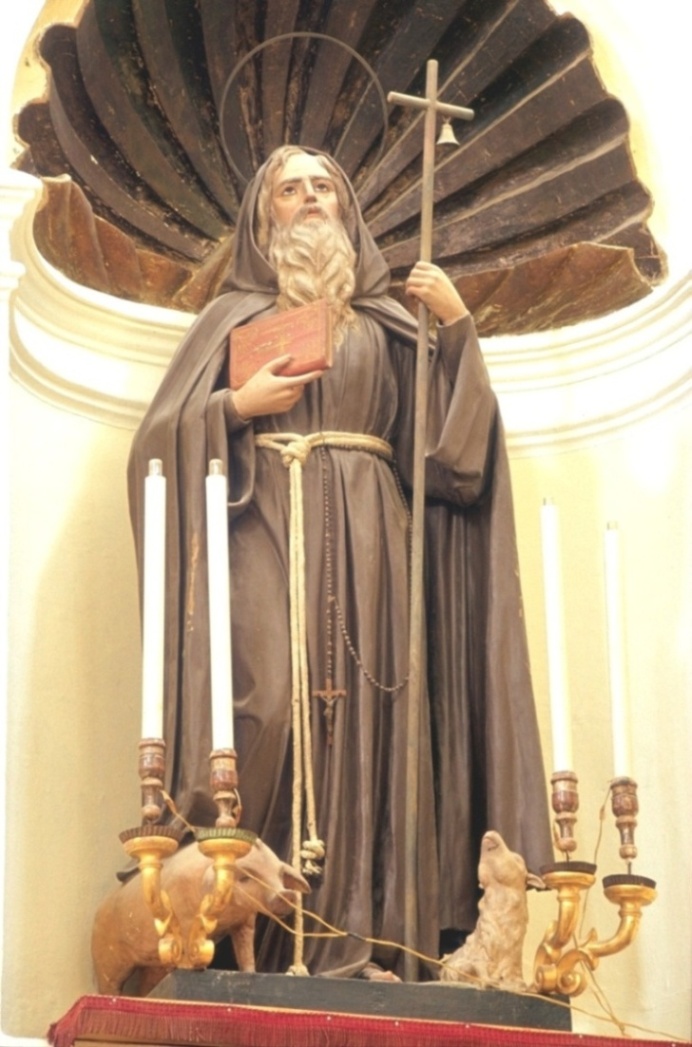 Sant'Antonio Abate (statua) - bottega marchigiana (fine sec. XIX)