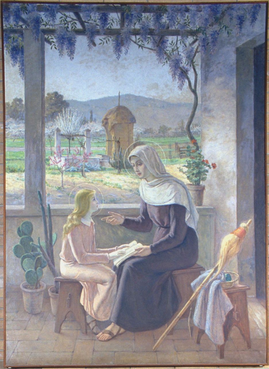 Maria Vergine bambina e Sant'Anna (dipinto) di Pavisa Ciro (sec. XX)