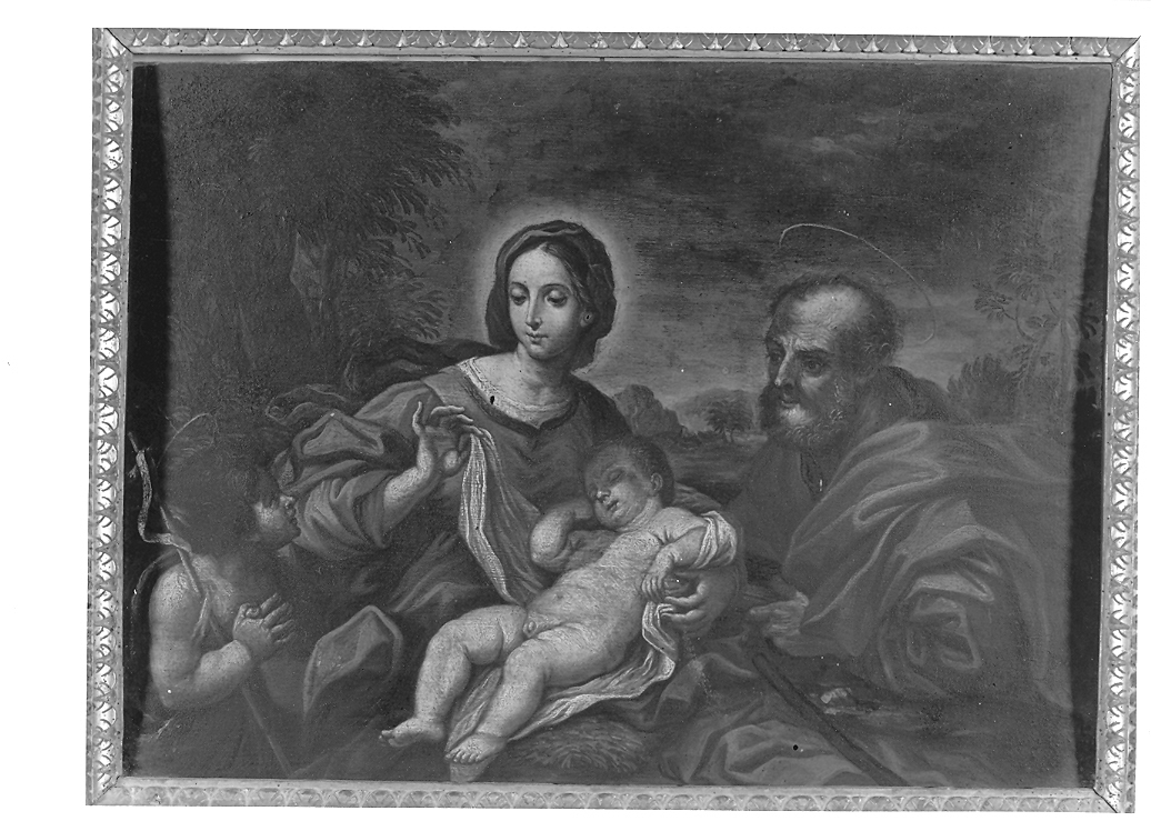Sacra Famiglia con San Giovanni Battista bambino (dipinto) - ambito marchigiano (sec. XVIII)