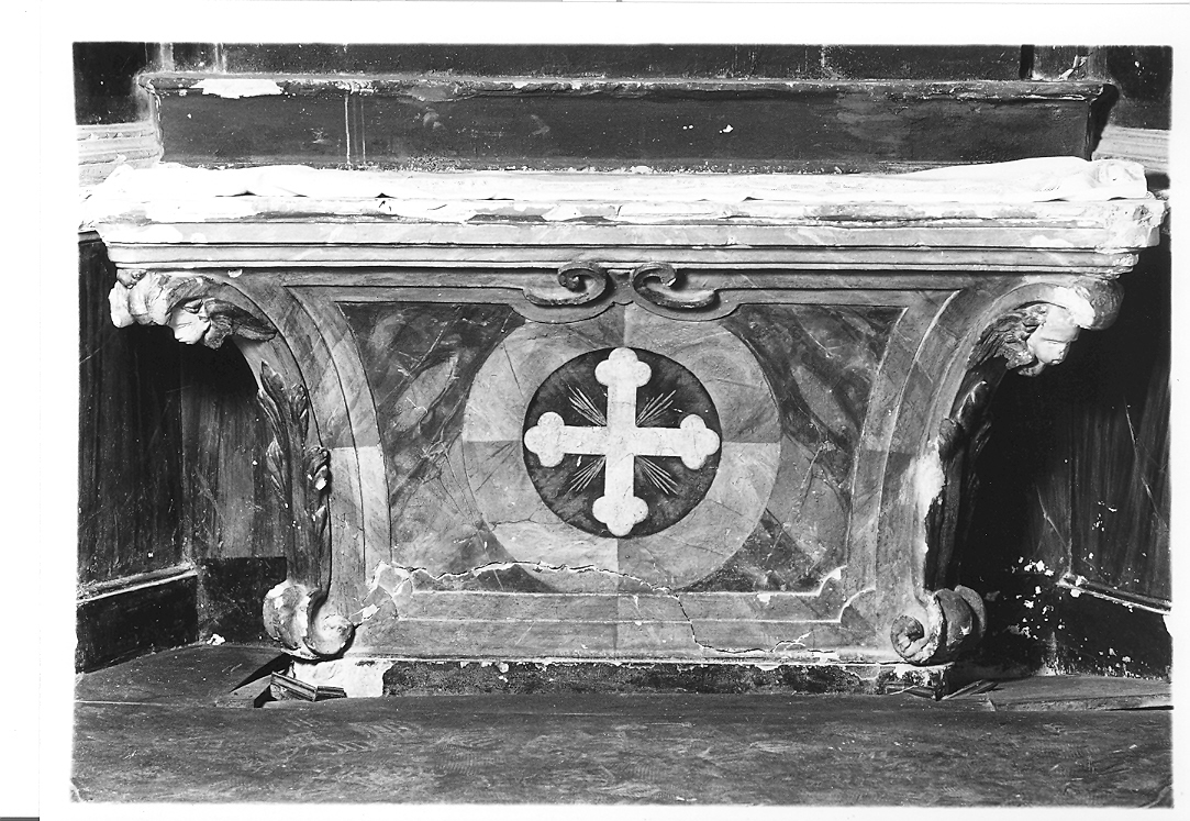 mensa d'altare - bottega marchigiana (fine/inizio secc. XVII/ XVIII)