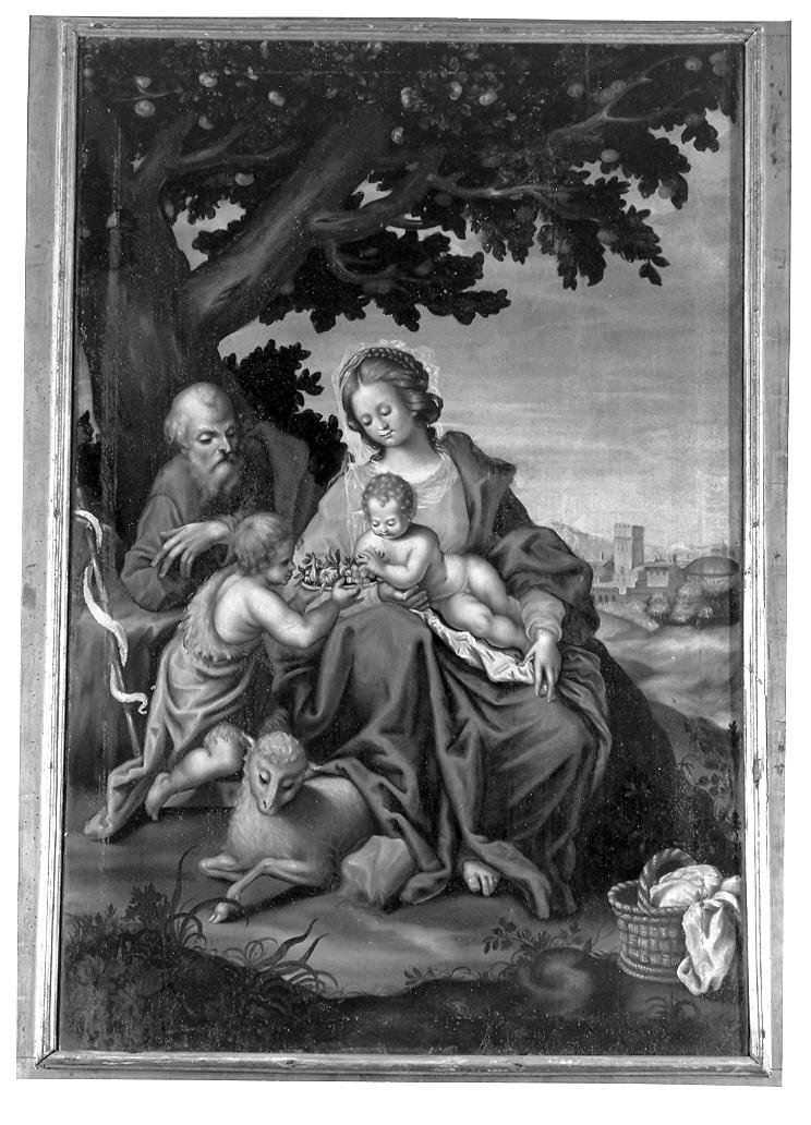 Sacra Famiglia con San Giovanni Battista bambino (dipinto) - ambito emiliano-romagnolo (seconda metà sec. XVI)