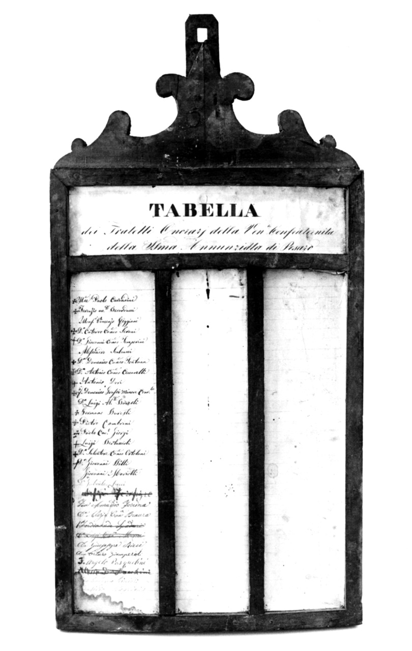 tabella di confraternita - bottega pesarese (sec. XIX)