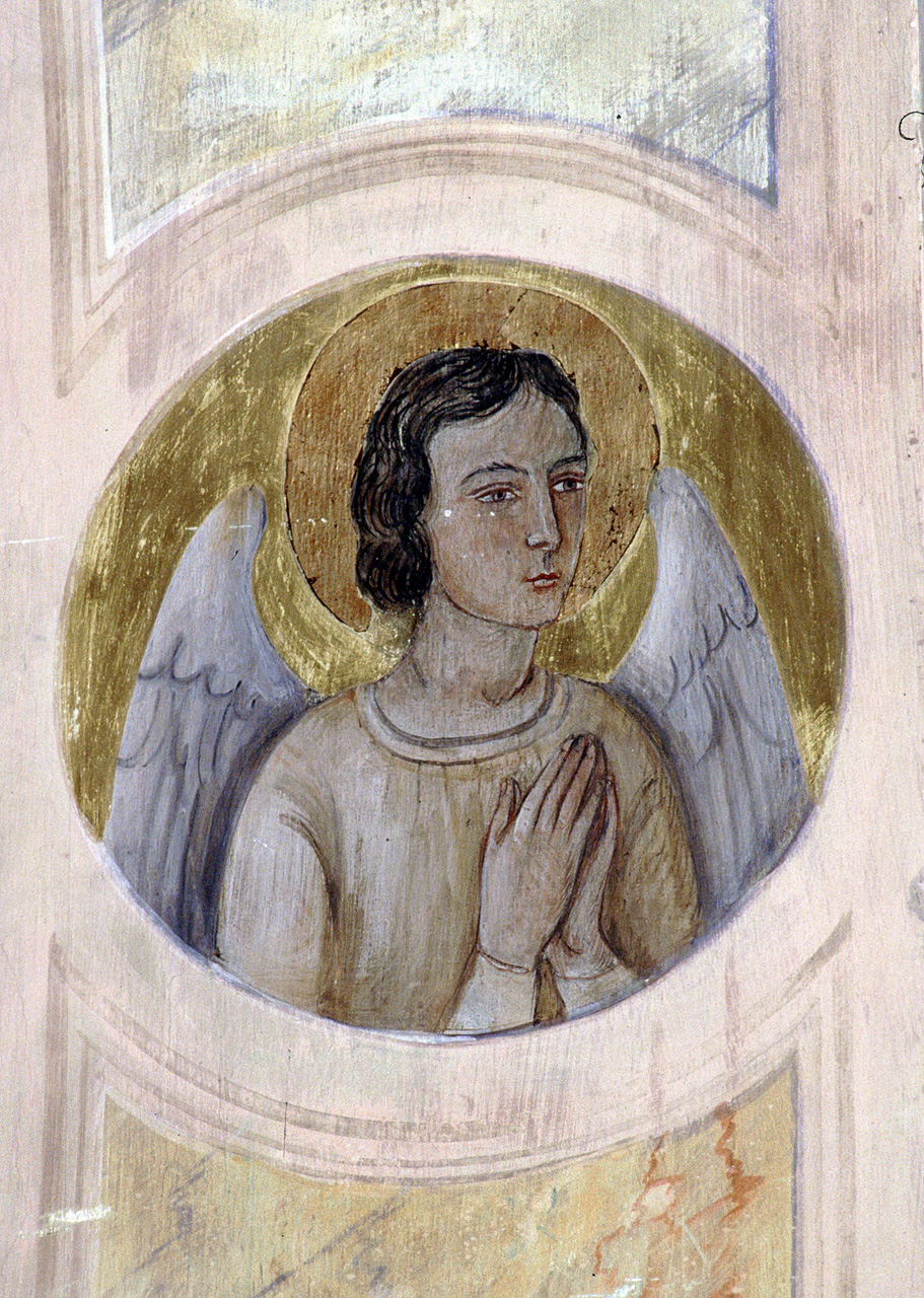 angelo (dipinto, elemento d'insieme) di Trainini Vittorio (secondo quarto sec. XX)