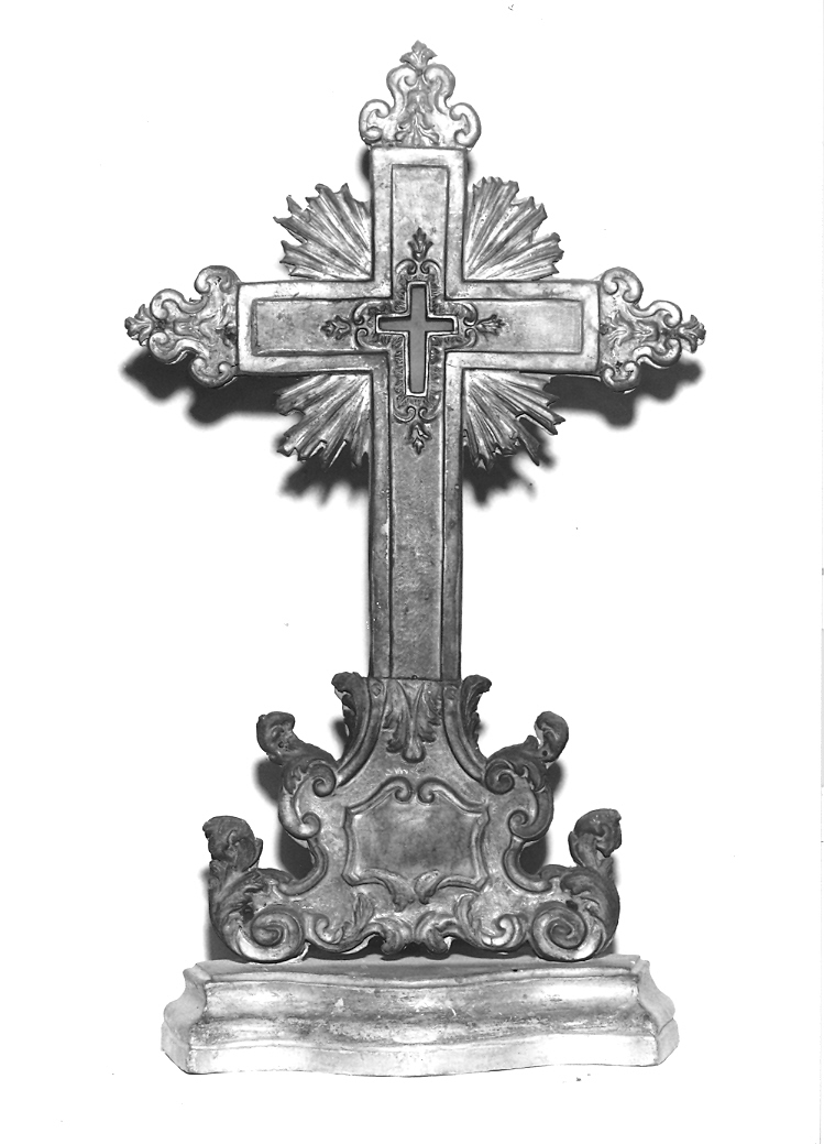 reliquiario - a croce - bottega marchigiana (prima metà sec. XVIII)