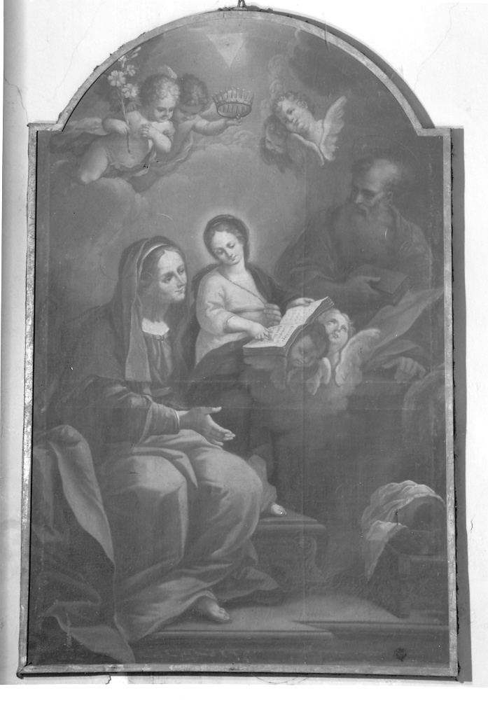 Maria Vergine bambina con Sant'Anna e San Gioacchino (dipinto) di Ricci Filippo (sec. XVIII)