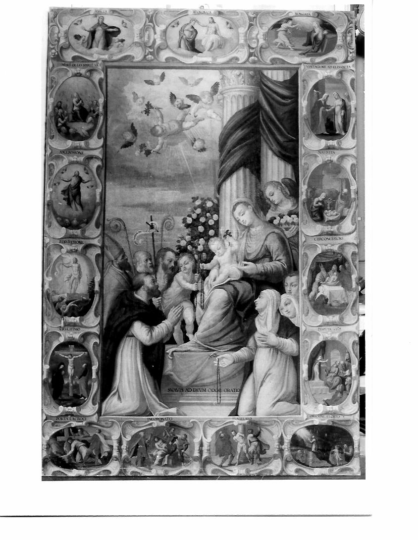 Madonna del Rosario e santi (dipinto) - ambito Italia centrale (sec. XVII)