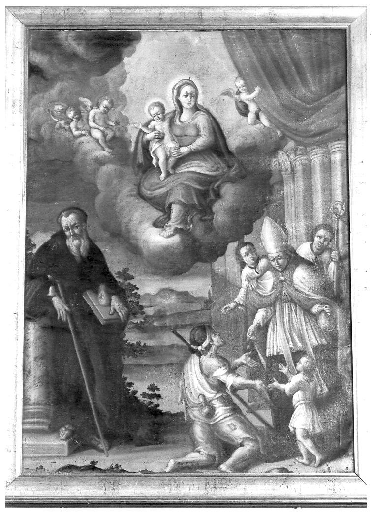 Madonna con Bambino, Sant'Antonio Abate e San Tommaso da Villanova (dipinto) - ambito marchigiano (secc. XVII/ XVIII)