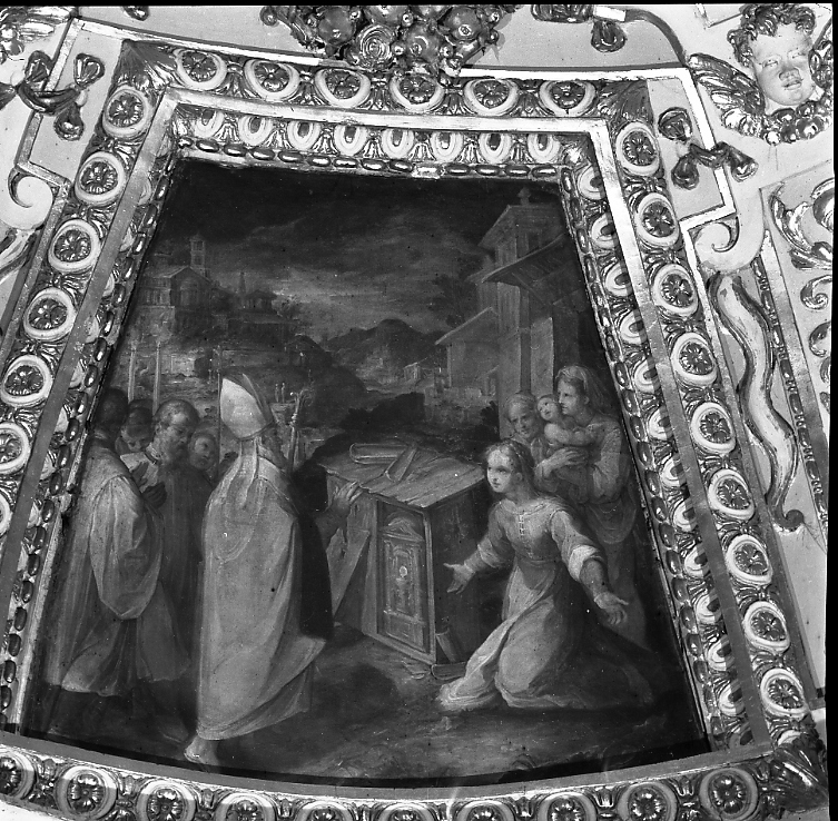 miracolo di Offida (?), miracolo eucaristico (dipinto, elemento d'insieme) di Viviani Antonio detto Sordo (sec. XVI)
