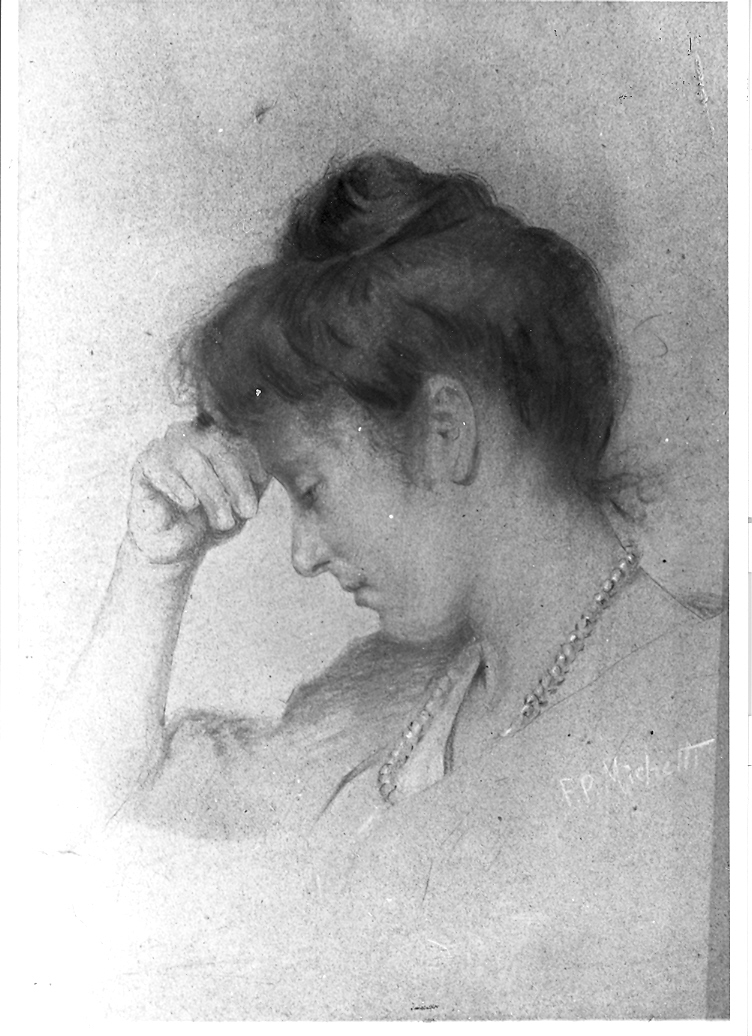 ritratto di donna (dipinto) di Michetti Francesco Paolo (fine/inizio secc. XIX/ XX)