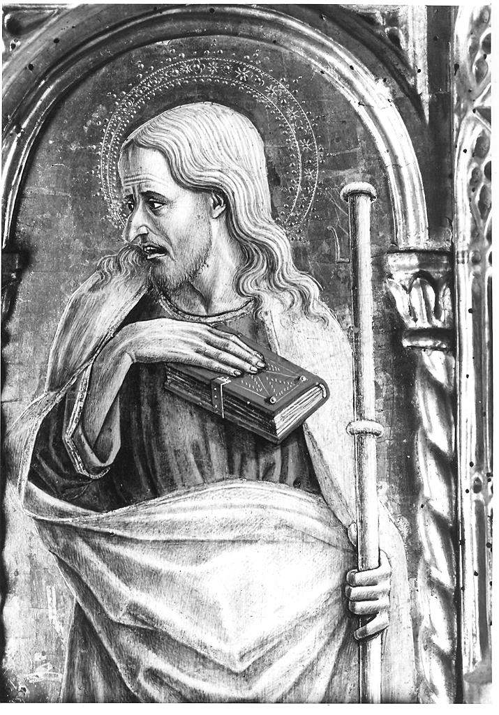 San Giovanni Evangelista (dipinto, elemento d'insieme) di Crivelli Carlo (sec. XV)