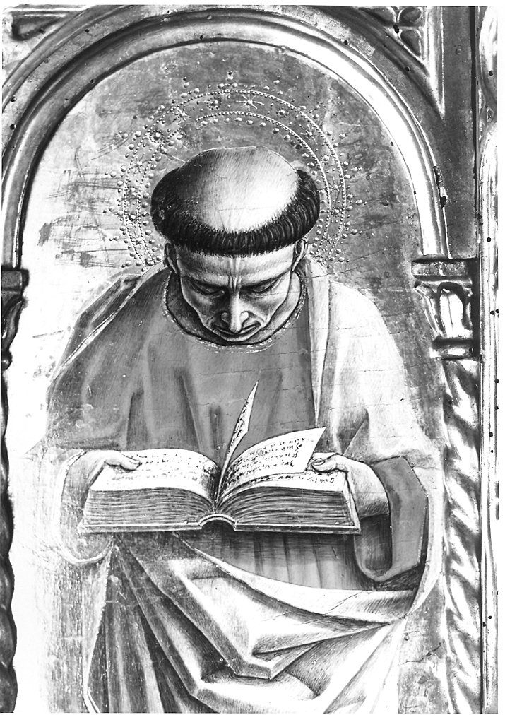 Santo (dipinto, elemento d'insieme) di Crivelli Carlo (sec. XV)