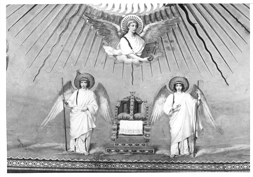 angeli con i simboli della passione (dipinto) di Mariani Cesare (sec. XIX)