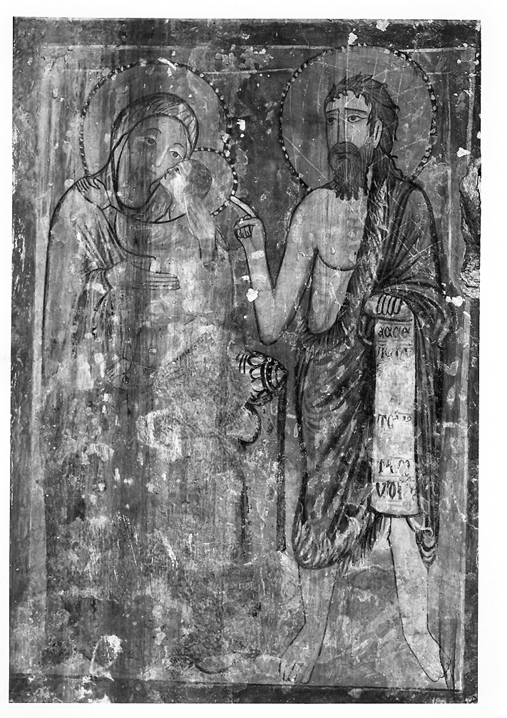 Madonna con Bambino e San Giovanni Battista (dipinto) - ambito marchigiano (sec. XIII)