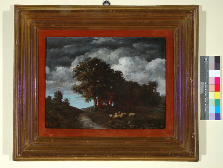 paesaggio rurale (dipinto) di Cespi Giusto (sec. XX)