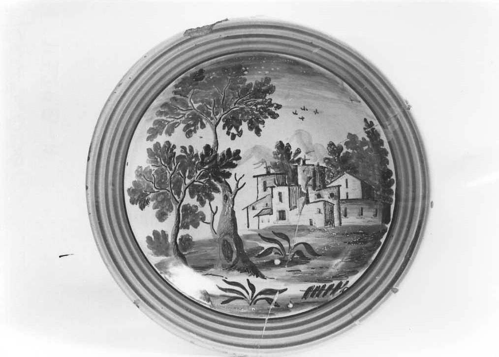 scena campestre (piatto) - manifattura di Cerreto Sannita (sec. XVIII)