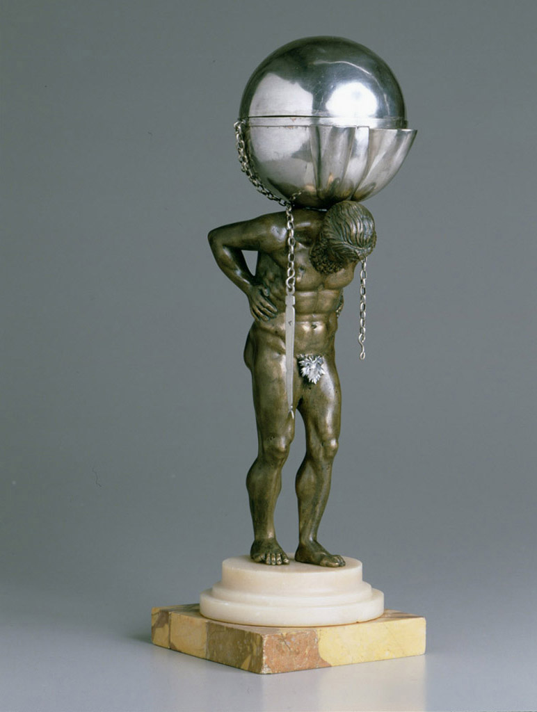 Atlante sostiene il globo terrestre (statuetta) - bottega romana (primo quarto sec. XIX)