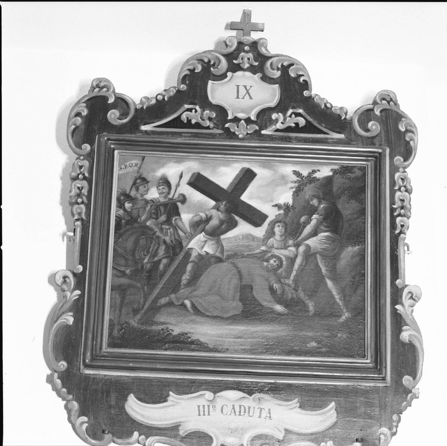 stazione IX: Gesù cade sotto la croce la terza volta (Via Crucis, ciclo) - ambito marchigiano (seconda metà sec. XVIII)