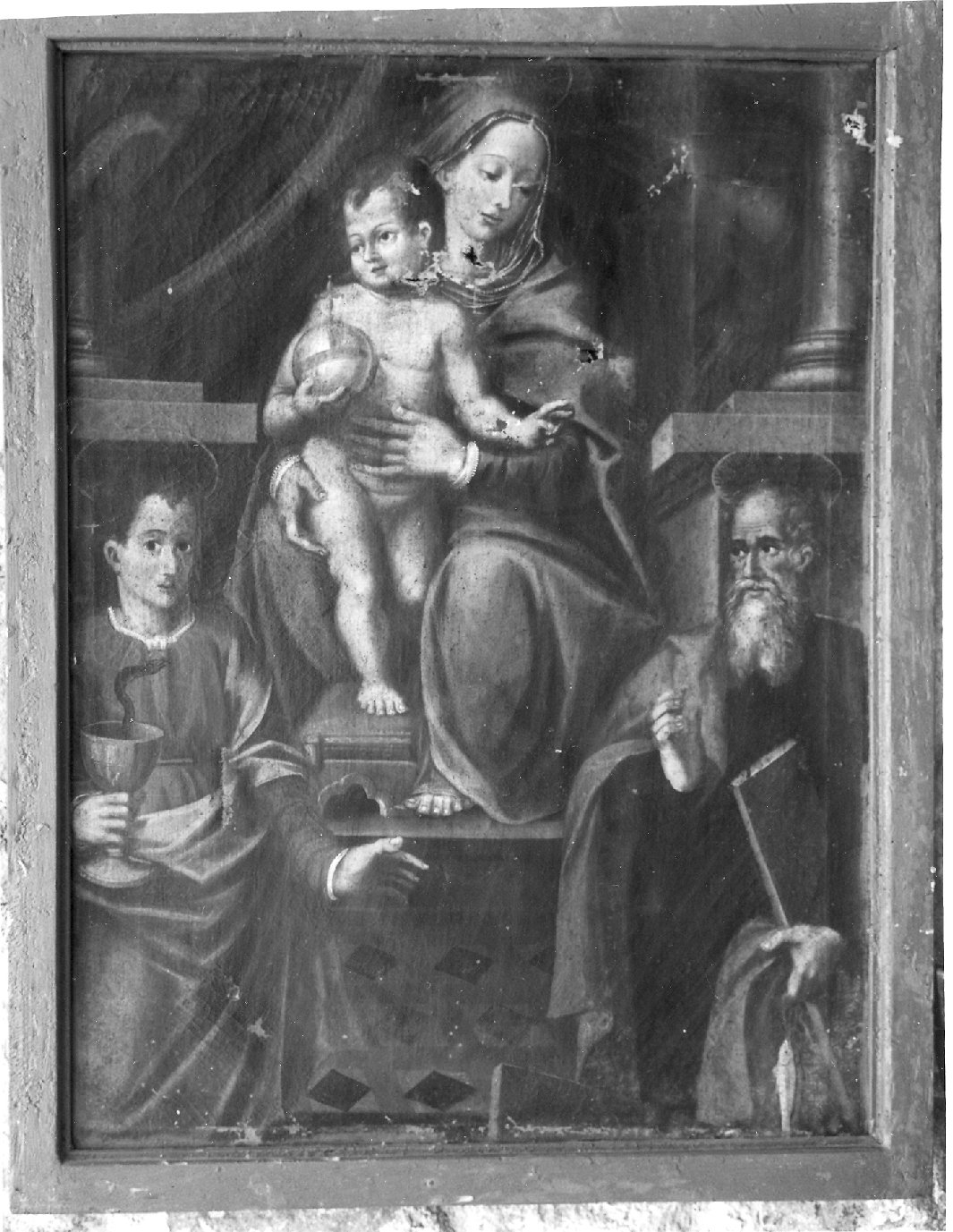 Madonna in trono e Santi (dipinto) - ambito marchigiano (sec. XVII)