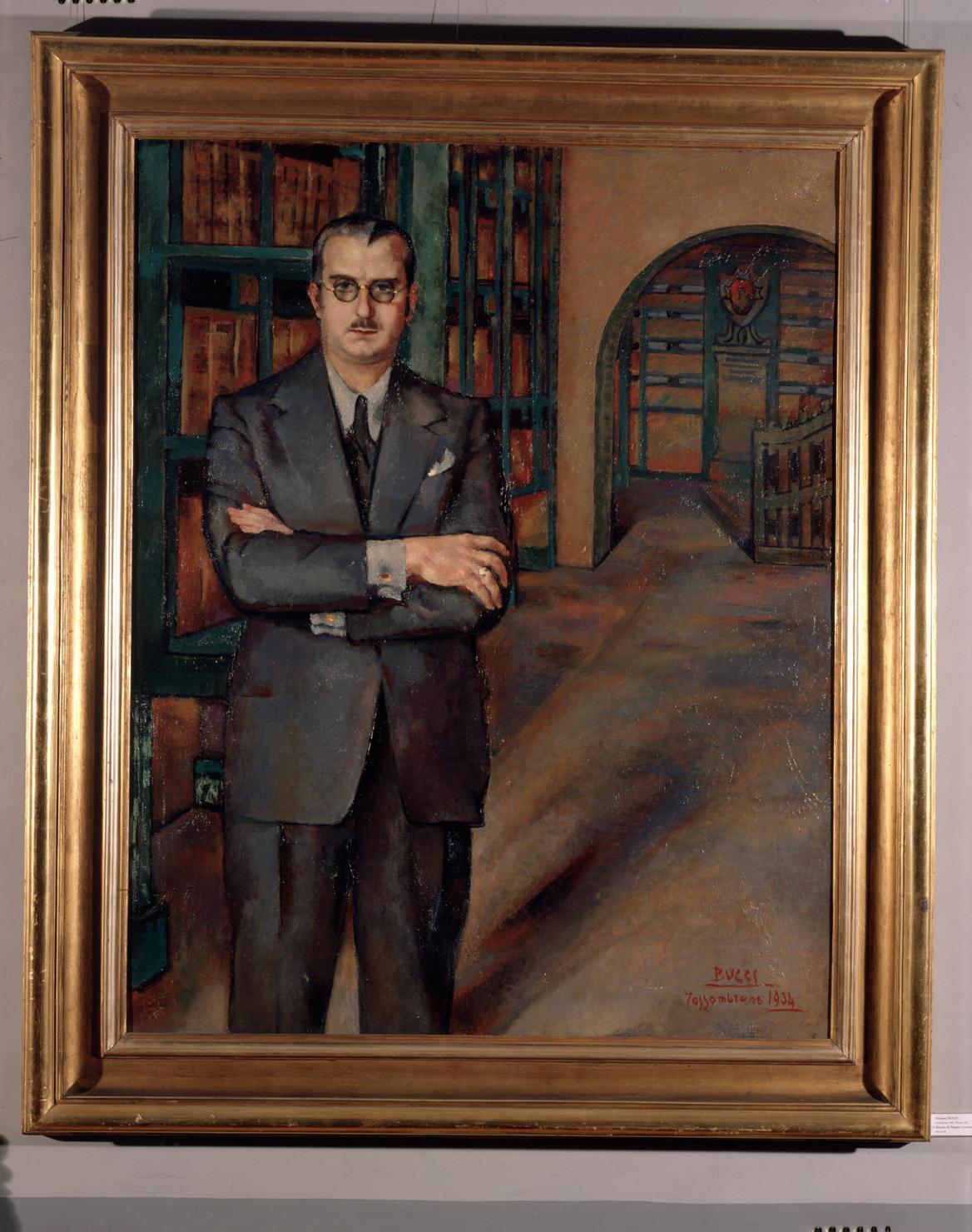 Ritratto di Don Giuseppe Casarini, figura maschile (dipinto) di Bucci Anselmo (sec. XX)