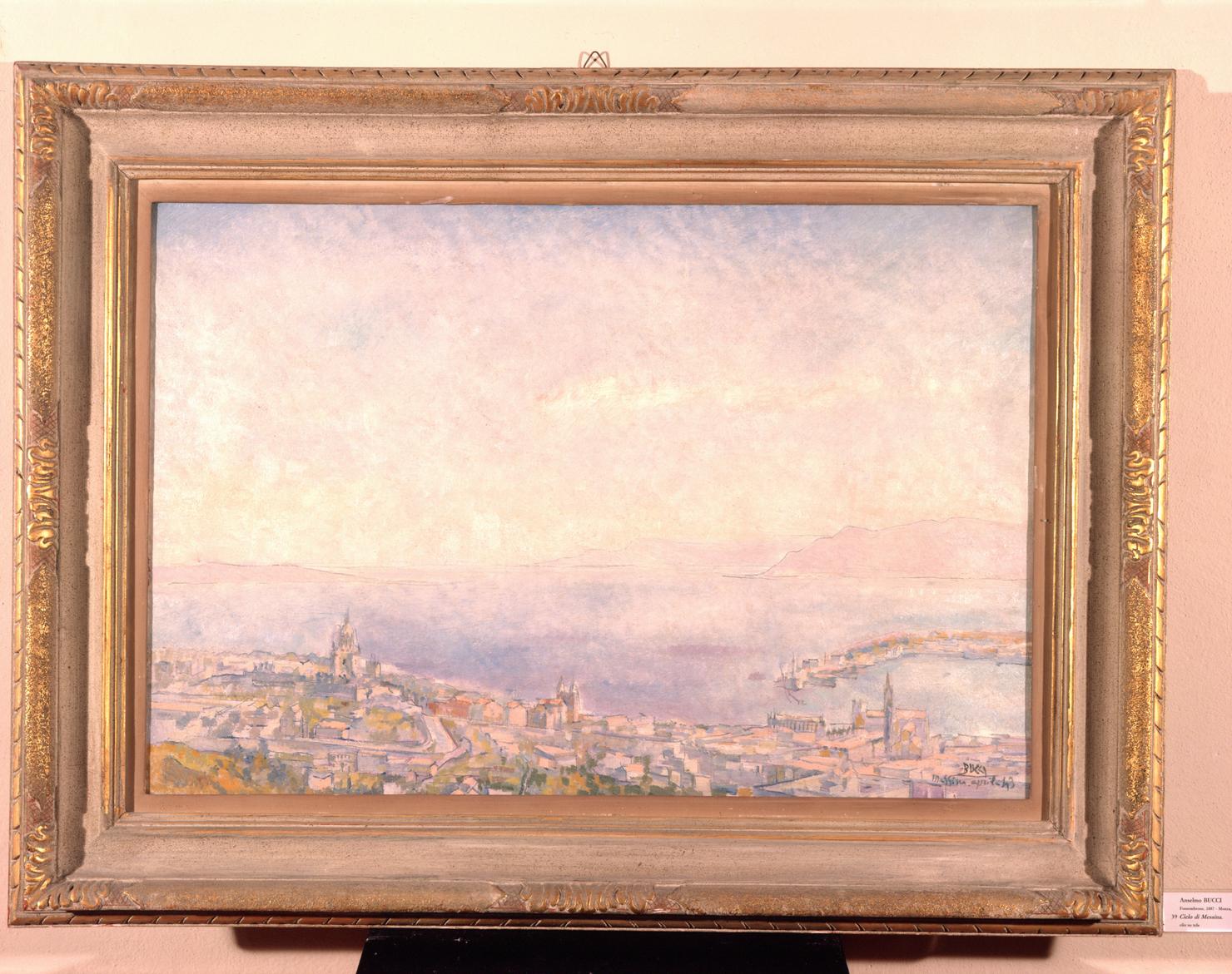 Messina al mattino, veduta di Messina (dipinto) di Bucci Anselmo (sec. XX)