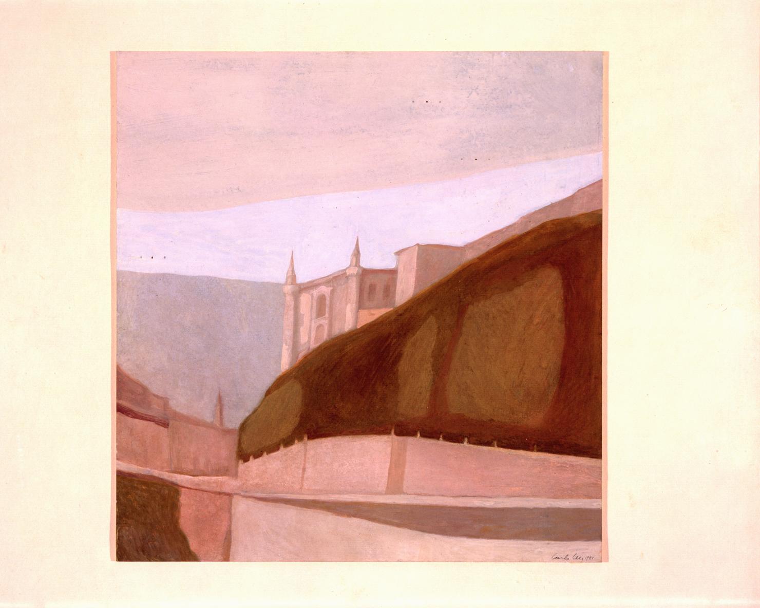 veduta di Urbino (dipinto) di Ceci Carlo (sec. XX)