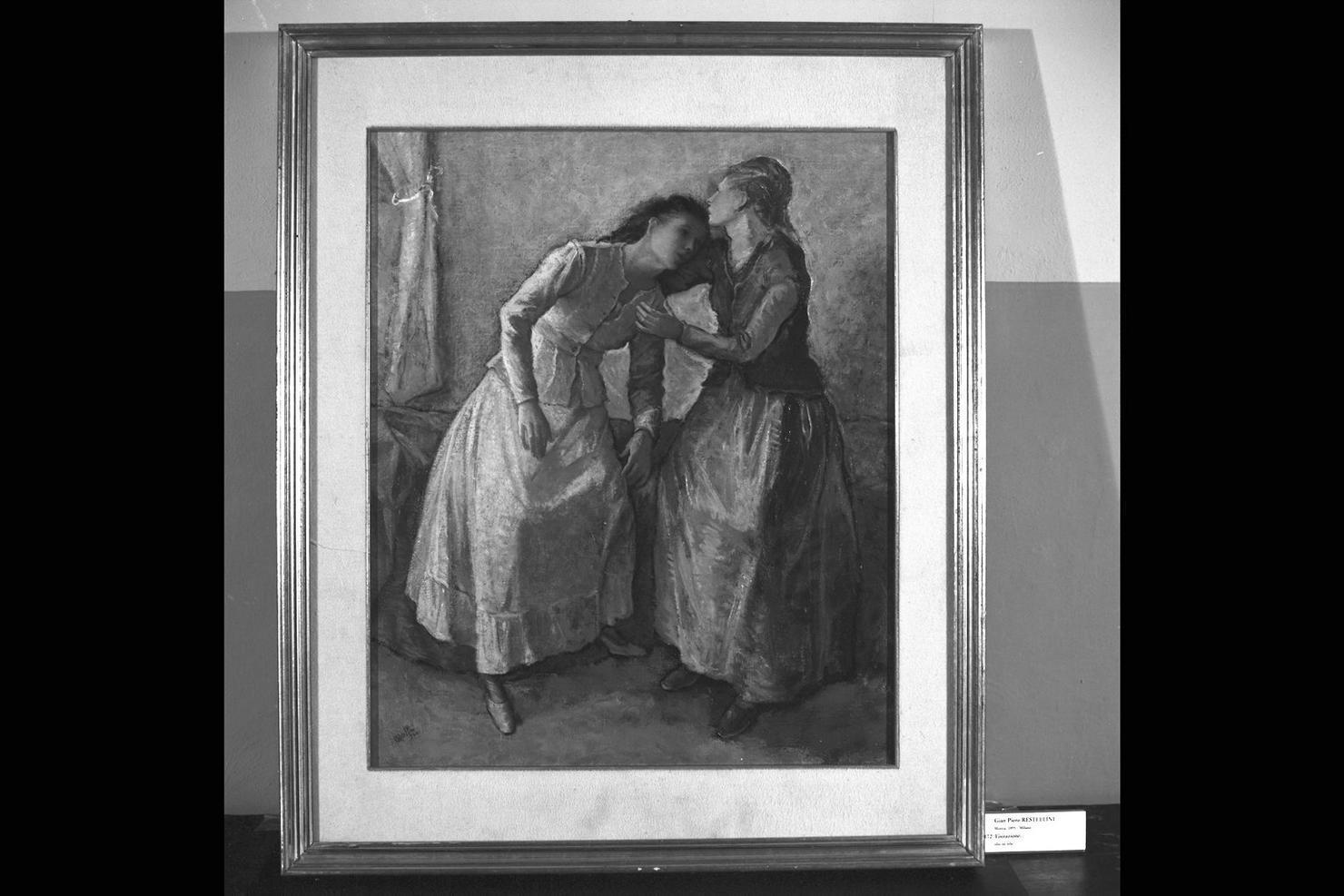 Visitazione, interno con figure femminili (dipinto) di Rastellini Giampiero (sec. XX)