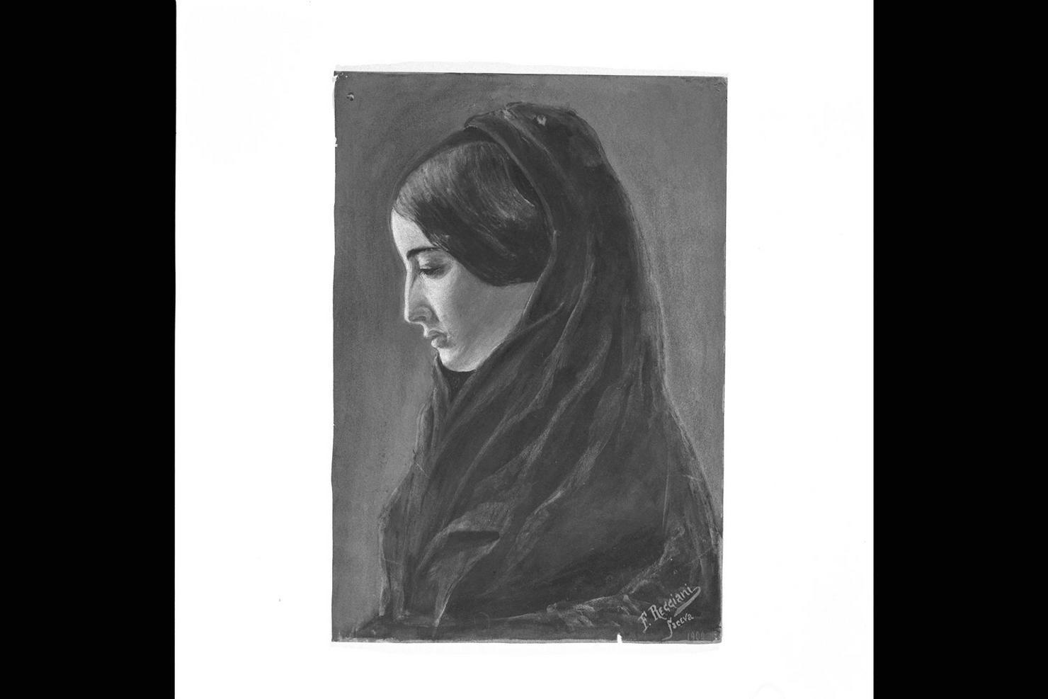 ritratto di donna (dipinto) di Reggiani Filippo (sec. XX)