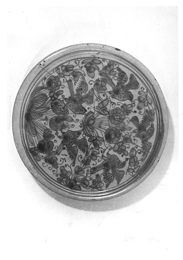 piatto - bottega derutese (secc. XVI/ XVII)