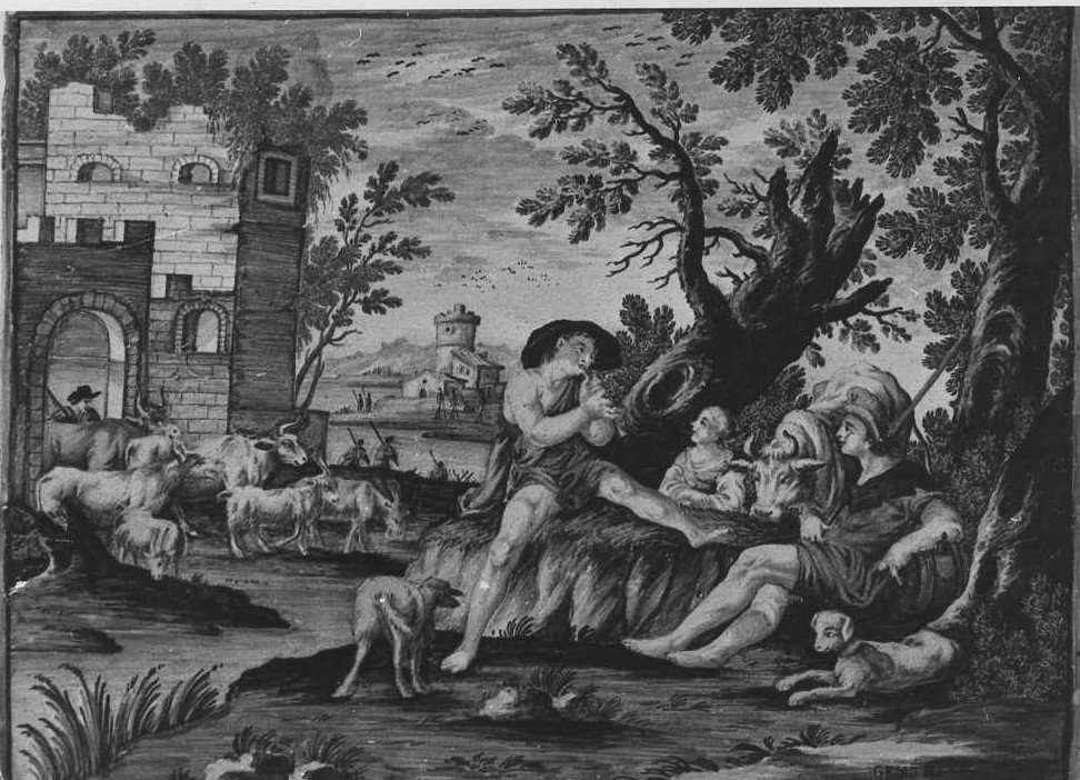 pastori (mattonella) di Gentili Giacomo il Giovane (sec. XVIII)