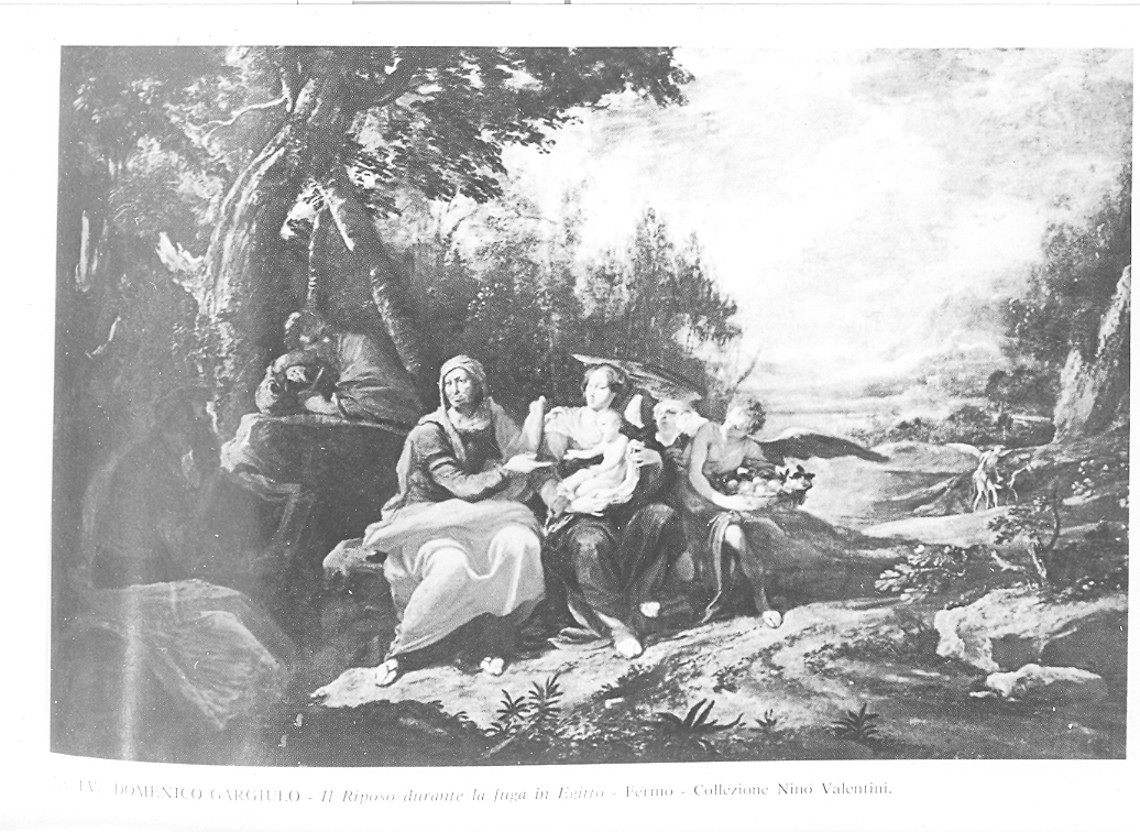 riposo nella fuga in Egitto (dipinto) di Gargiulo Domenico detto Micco Spadaro (sec. XVII)