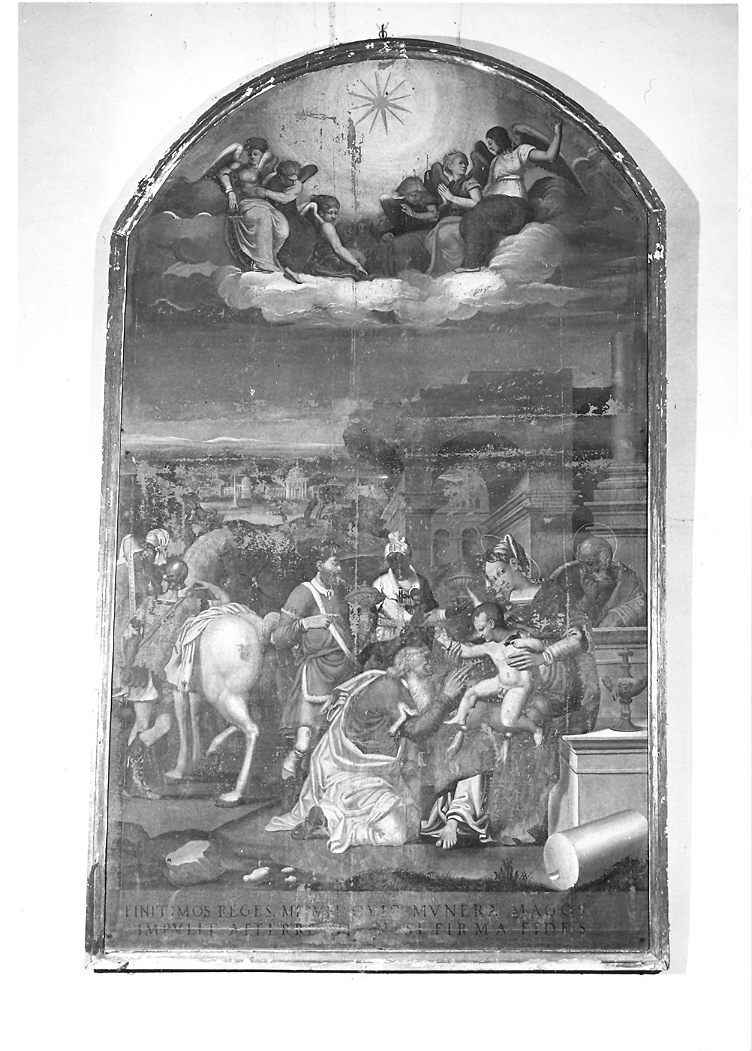 adorazione dei Re Magi (dipinto) di Magistris Simone de (attribuito) (sec. XVI)