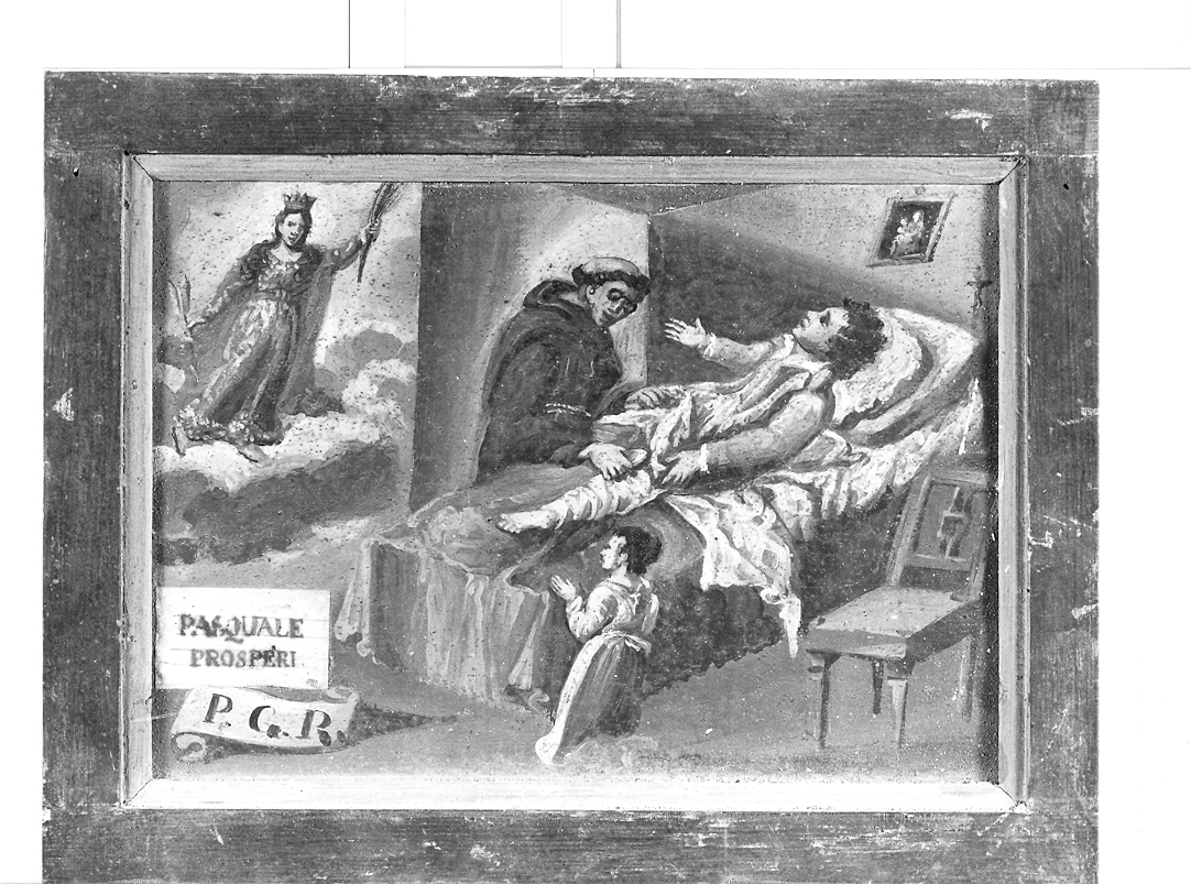 apparizione della Madonna d un malato (ex voto) - ambito marchigiano (sec. XIX)