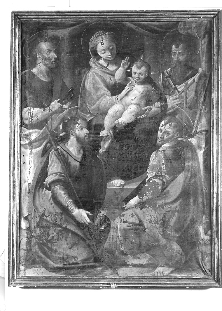 Madonna con Bambino e Santi (dipinto) - ambito marchigiano (sec. XVII)