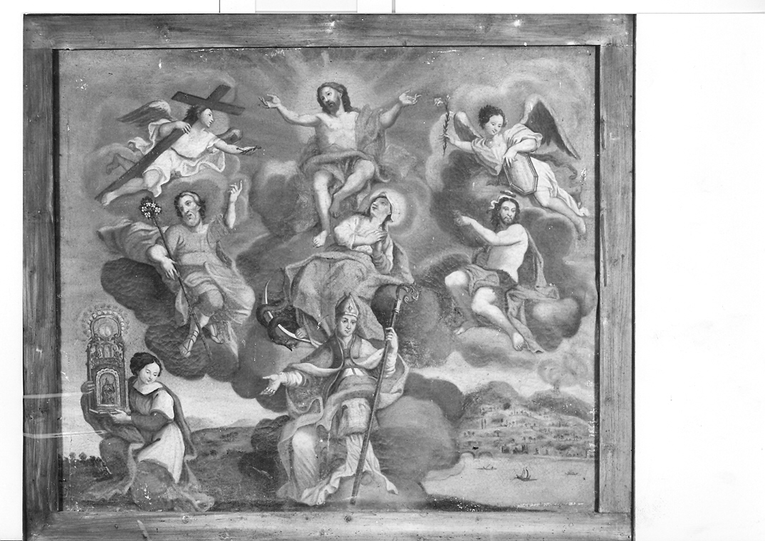 Cristo in gloria e Santi (dipinto) - ambito italiano (sec. XVIII, sec. XIX)