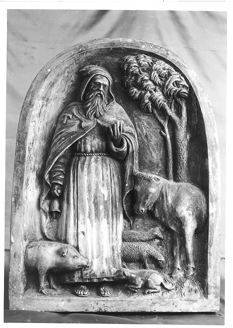 Sant'Antonio Abate (rilievo) - bottega italiana (sec. XVI, sec. XVII)