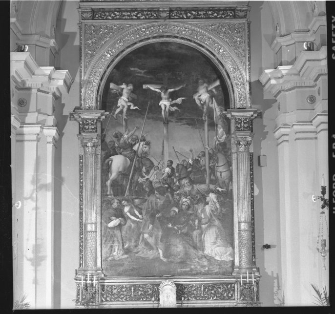 crocifissione (dipinto) di Lotto Lorenzo (sec. XVI)