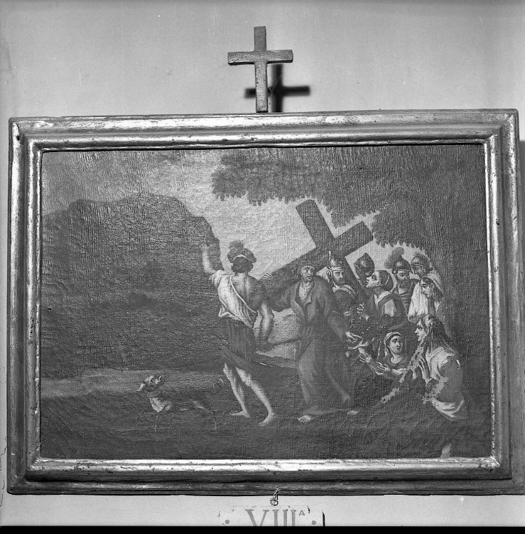 stazione VIII: Gesù consola le donne di Gerusalemme (Via Crucis, elemento d'insieme) di Trajani Giuseppe (attribuito) (fine sec. XVIII)