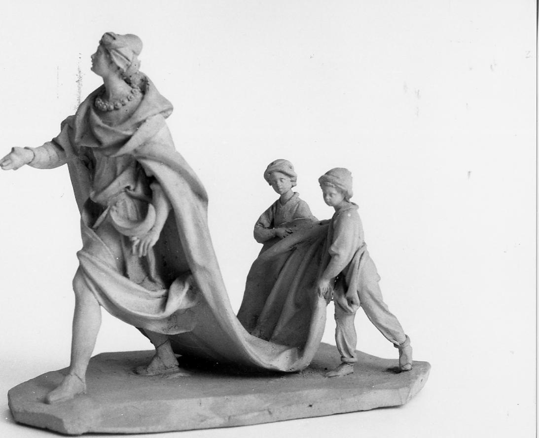 Re Mago con due paggi al seguito (statuetta di presepio) di Paci Emidio (sec. XIX)