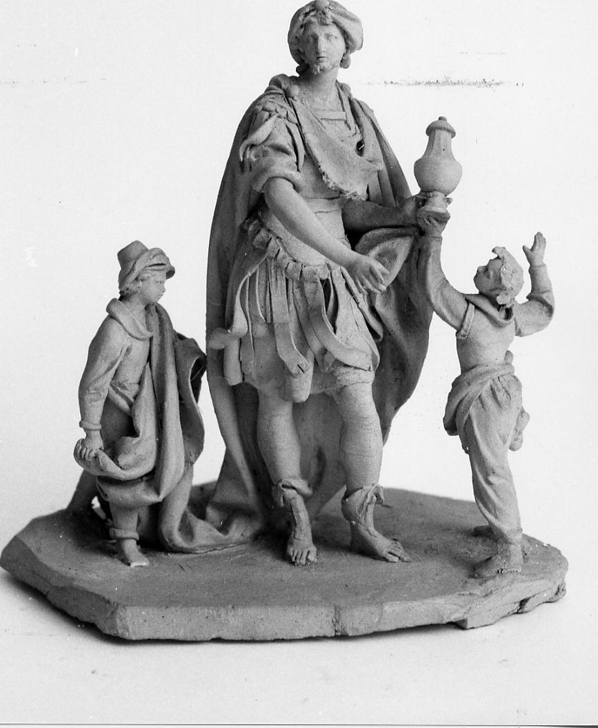 Re Mago con due paggi (statuetta di presepio) di Paci Emidio (sec. XIX)