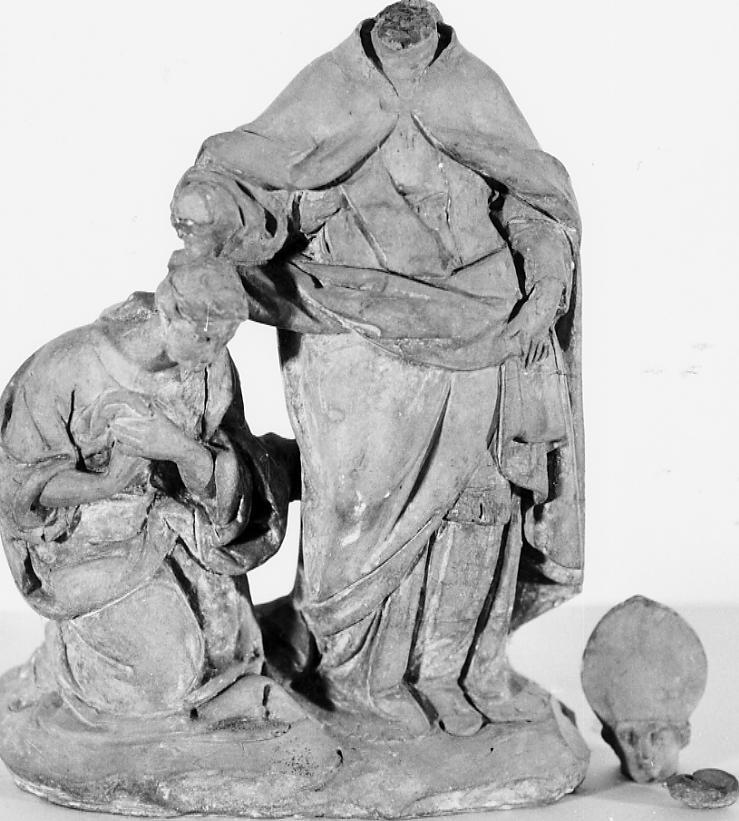 Sant'Emidio battezza Polisia (gruppo scultoreo) di Paci Emidio (sec. XIX)